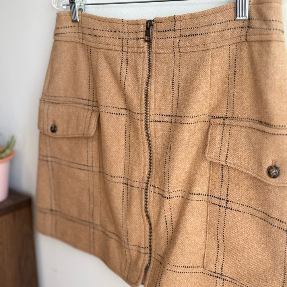 Madewell Khaki Tan Plaid Mini Skirt - Size 12
